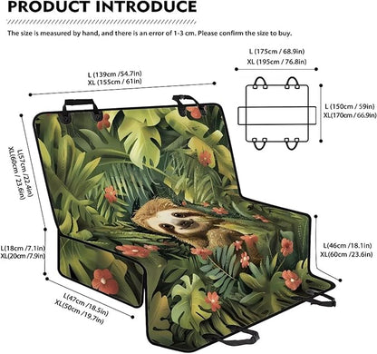 AFPANQZ Sloth Pattern Dog Back Seat Cover Protector