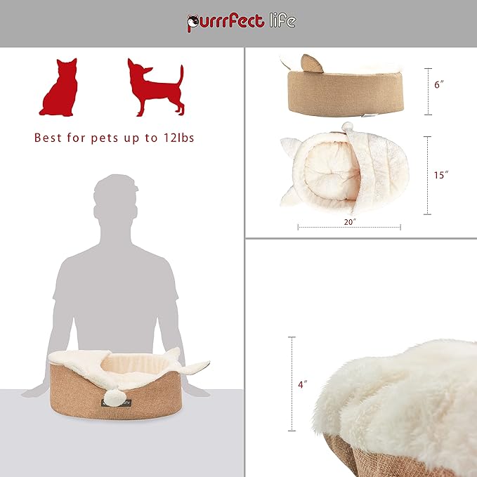 Oval Pet Beds for Cats and Small Dogs