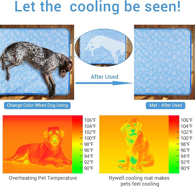 Rywell Upgrade Self-Cooling Mat for Dogs Extra Large 44'' x 32'' -