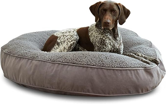 Happy Hounds Scout Deluxe Round Pillow Style Sherpa Dog Bed (42 x 42 in.),