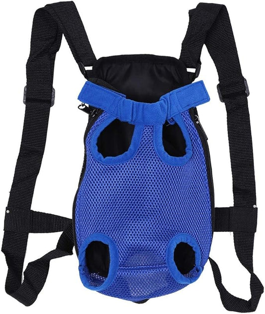 Pet Carrier Backpack, 8 Types Fashionable Pet Dog Five Holes Backpack Front Chest Tote Carrier Net Bag(Dark Blue S) Slings