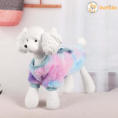 Tie-Dye Puppy Sweater Dog Sweaters for Small Dogs Girl Boy Winter Warm Pet Clothes Outfits for Chihuahua Yorkie Shih Tzu Teacup Cold Weather Dog Coat Spring Cat Apparel (X-Small 2)