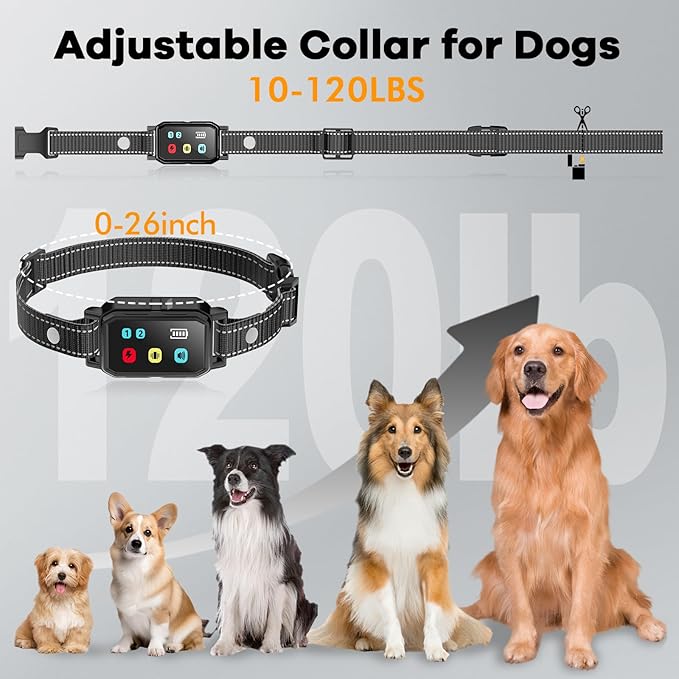 AI Dog Shock Collar 2 Dogs (10-120Lbs) 3300FT Dog IPX7 Waterproof