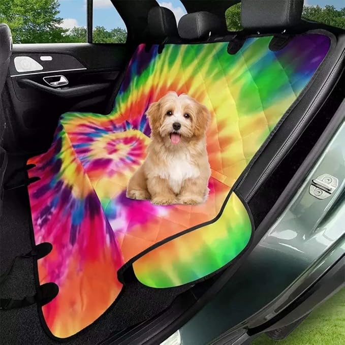 AFPANQZ Rainbow Tie Dye Car Seat Cover Pet