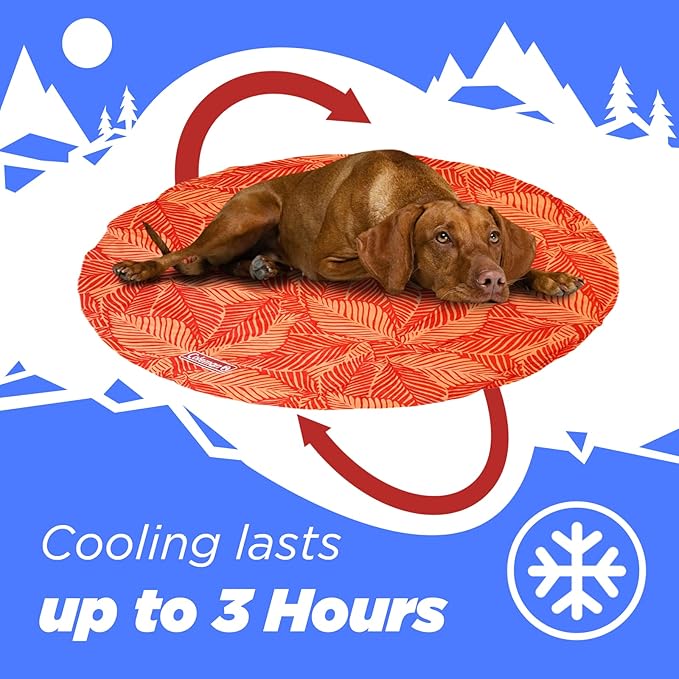Coleman Round Reversible Cooling Pet Mat 24", Red