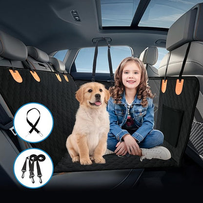 Dog Car Seat Cover for Back Seat with Hard Bottom