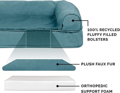 Furhaven Orthopedic Dog Bed for Large Dogs w/ Removable Bolsters & Washable Cover 125 lbs