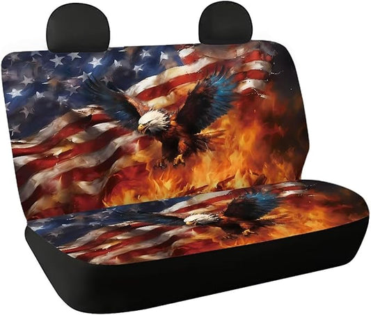AFPANQZ Cool USA Flag with Fire Eagle Car