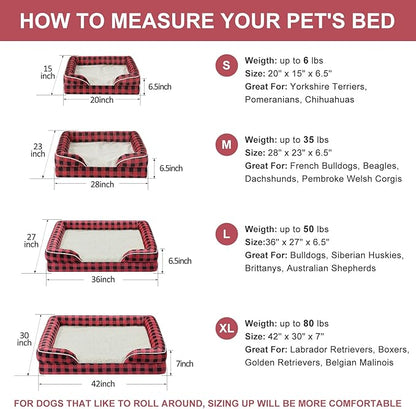 WNPETHOME Orthopedic Dog Beds for Large Size Dogs, Big Waterproof Dog Couch Bed with Washable Removable Cover, Medium Pet Bed Sofa with Sides