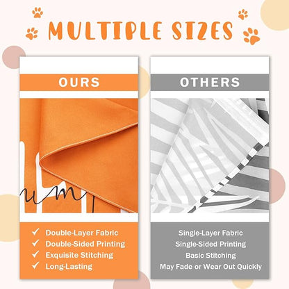 Fall Dog Bandana 2 Pack Thanksgiving Dog Bandanas Pumpkin Pet Scarf Reversible Fall Triangle Bibs Soft Cotton Boy Girl Dog Bandanas Accessories for Small, Medium, Large Dogs (Small)