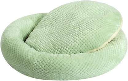 WONDER MIRACLE Fuzzy Deluxe Pet Beds, Super Plush Dog or Cat Beds Ideal for Dog Crates, Machine Wash & Dryer Friendly (24" x 24", Pastel Green)