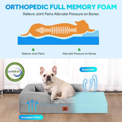 GLADOG Orthopedic Extra Large Dog Bed with Full Memory Foam