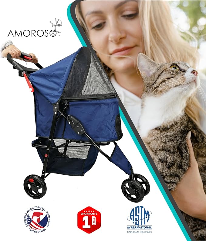 AmorosO Pet Stroller for Convenience and Mobility