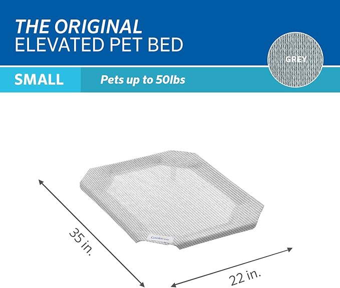 Coolaroo Replacement Cover, The Original Elevated Pet Bed by Coolaroo, Small,Grey