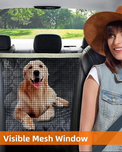 PETICON Dog Car Seat Cover with Mesh Window 100% Waterproof