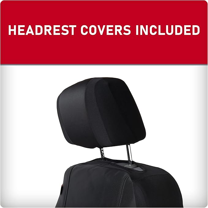 DICKIES® 2-Piece Puncture-Resistant Front Seat Covers for Cars 40200ADC (Black)