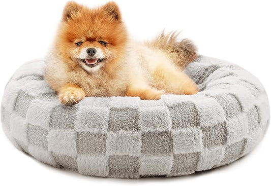 Love's cabin Round Donut Cat and Dog Cushion Bed 20in Pet