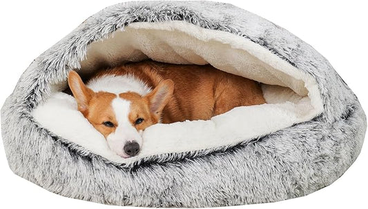 Cat Beds for Indoor Cats Cave & Calming Dog Beds A27inch, Grey