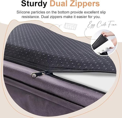 Large Dog Bed Orthopedic Washable: Beds Bolster XL Bed Big XLarge Dogs Egg Crate Foam Couch Sofa Waterproof with Removable Cover