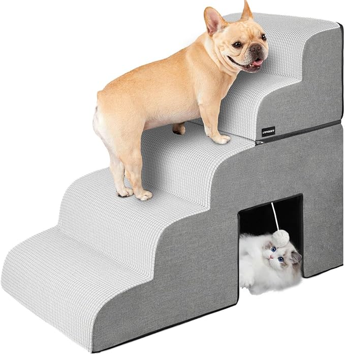 URPOWER Dog Stairs for Small Dogs 5-Step Detachable 28.8" H