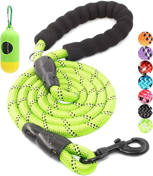 BAAPET 2/4/5/6 FT Dog Leash with Comfortable Padded Handle and Highly Reflective Threads for Small Medium and Large Dogs (6FT-1/2''