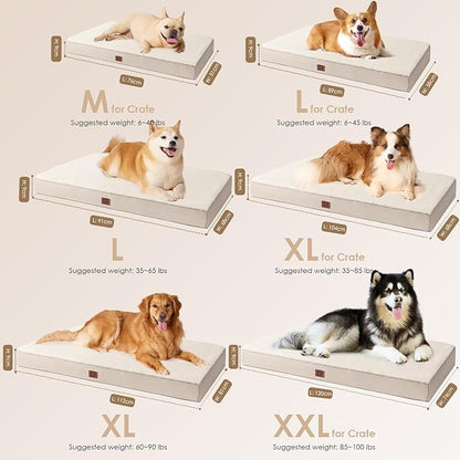 EHEYCIGA Orthopedic XL Dog Beds for Extra Large Dogs with Removable Washable Cover 44x32