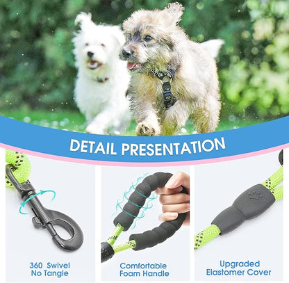 BAAPET 2/4/5/6 FT Dog Leash with Comfortable Padded Handle and Highly Reflective Threads for Small Medium and Large Dogs (5FT-1/3''