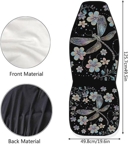 Dragonfly Flower Car Seat Covers Washable Seat Protector for Women Men Air Mesh Cloth Automotive Vehicle Seat Covers Car Accessories for Cars Interior for Cars