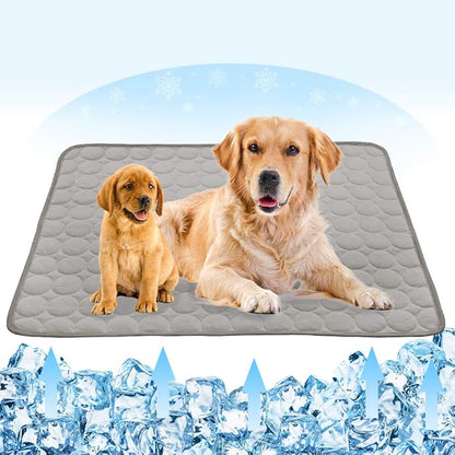 VeMee Summer Cooling Mat for Dogs Cats Ice Silk Self Dog Cooling Mat Breathable Pet Crate Pad Portable & Washable Pet Cooling Blanket for Outdoor or Home (40 X 28in