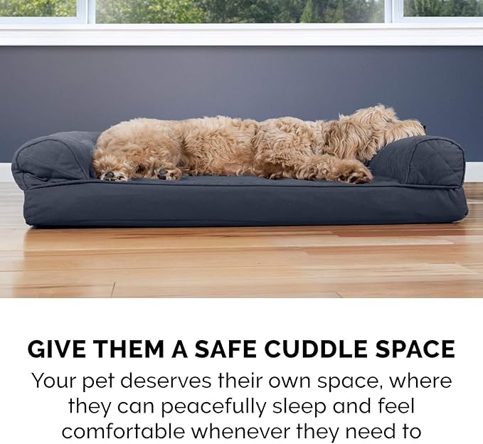 Furhaven Orthopedic Dog Bed for Medium/Small Dogs w/ Removable Bolsters & Washable Cover 35 lbs