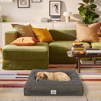 Memory Foam Dog Bed for Extra Large Dogs- Waterproof Dog Bed Mat with Removable Washable Cover