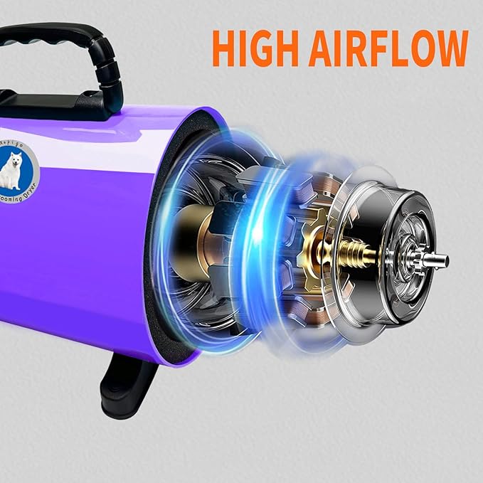 Pet Grooming Dryer with Adjustable Speed and Temperature Control