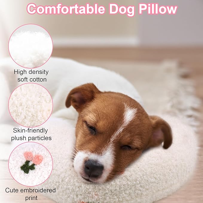 Mity rain Dog Pillow, Anxiety Relief Pillow for Dog, Ultra Soft High Density Calming Pillow for Joint Relief Sleeping Improve, Pet Calming Toy White