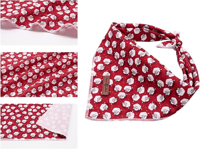 Lionet Paws Christmas Dog Bandana Washable Cotton Handkerchief