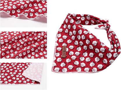 Lionet Paws Christmas Dog Bandana Washable Cotton Handkerchief