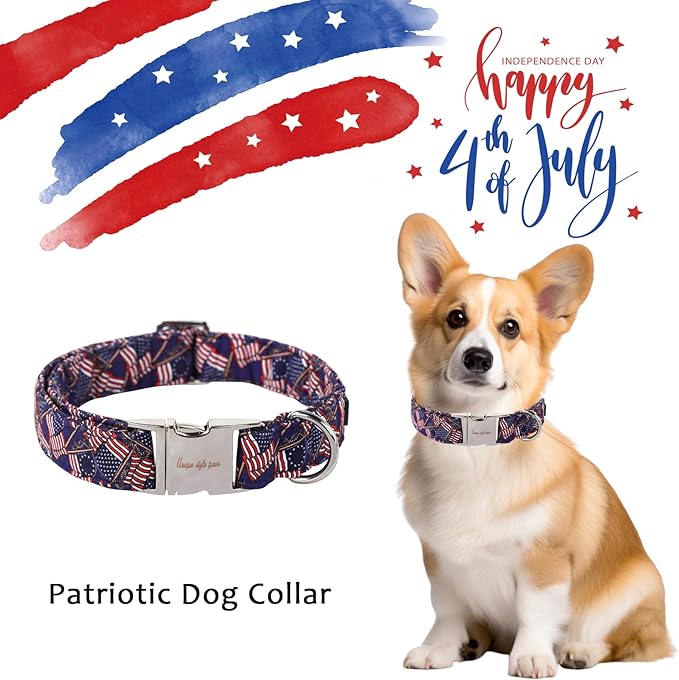 Patriotic Dog Collar 4th of