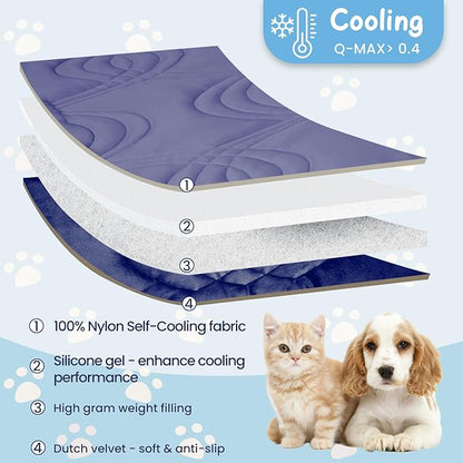 Iced 2.0 Dog Self-Cooling Mat for Large Dog 48"x28", Washable