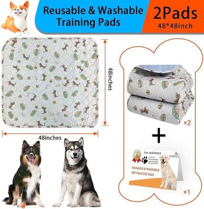 Washable Pee Pads for Dogs 2Pack 48''x48''