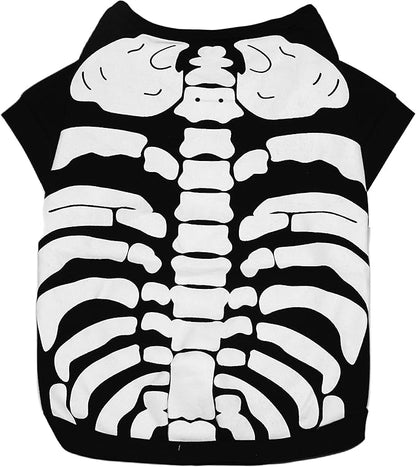 Halloween Skeleton Costumes for Pets Dogs Cats Funny Pets Kitten Puppies Dress Up Apparel Clothes (Skeleton,XL)