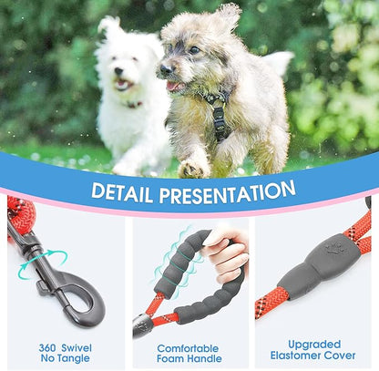 BAAPET 2/4/5/6 FT Dog Leash with Comfortable Padded Handle and Highly Reflective Threads for Small Medium and Large Dogs (5FT-1/3''