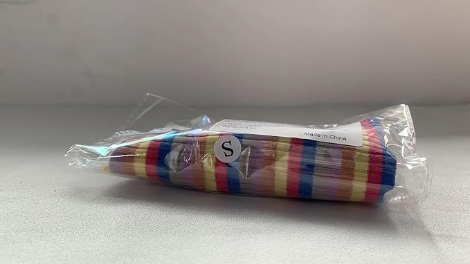 Small Medium Dog Clothes Rainbow Striped Dog Shirts Stretchable Long Sleeve Cat T-Shirt Pet Outfits for Chihuahua Yorkie Teddy (Yellow Edge