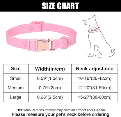 Waterproof Dog Collar with Safety Metal Buckle