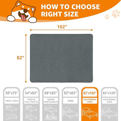 LOOBANI Waterproof Dog Blanket 2 Pack 82X102in, Dark