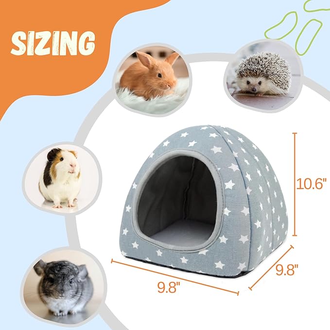 2 Pack Guinea Pig Hideout Bed Washable Guinea Pig Cage Accessories Cozy House Habitat Hide-Out for Chinchilla Hedgehog Small Animal Supplies