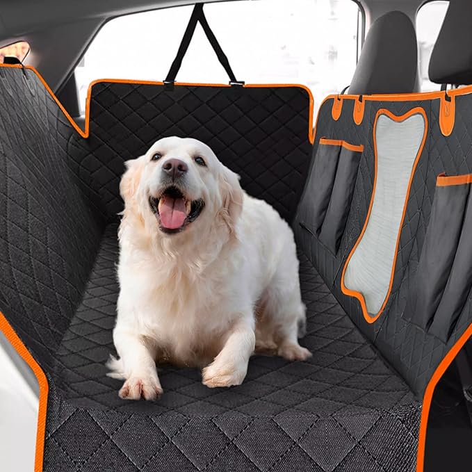 MEWMI&WANGW 5-in-1 Dog Car Seat Cover for Pets Back Seat 100% Waterproof