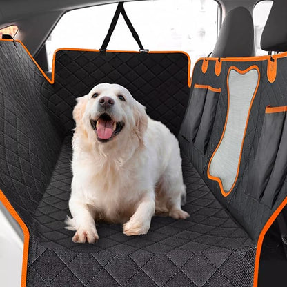 MEWMI&WANGW 5-in-1 Dog Car Seat Cover for Pets Back Seat 100% Waterproof