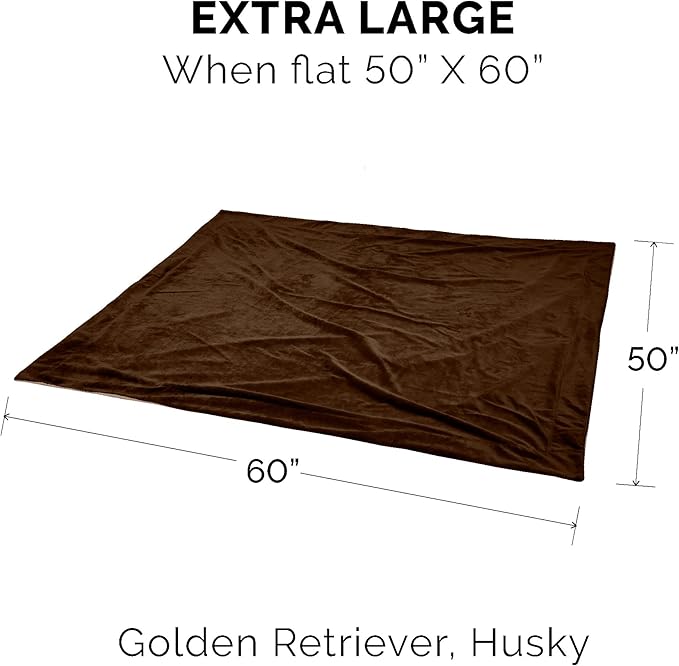 Furhaven Waterproof Throw Blanket for Dogs & Indoor Cats, Washable - Two-Tone Luxe Velvet Dog Blanket - Brownstone, Extra Large/XL