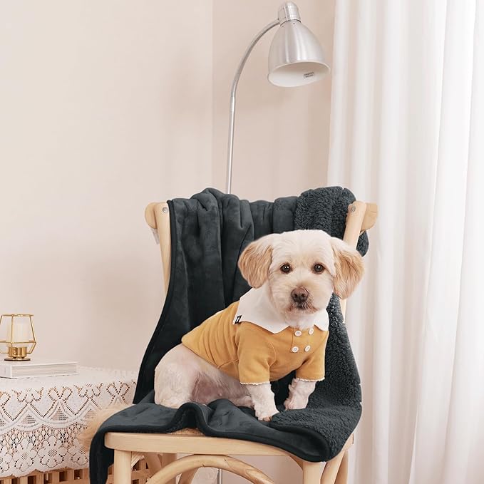 NICETOWN Waterproof Dog Blankets for Small Pets 25"X32", Grey