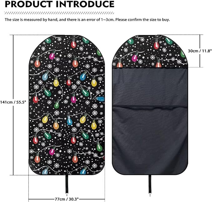 Yewattles Xmas Light Stain Resistant Car Seat Cover