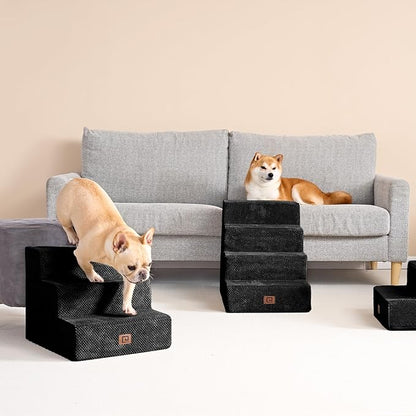 EHEYCIGA Dog Stairs for Small Dogs 13.5" H 3-Step Dog